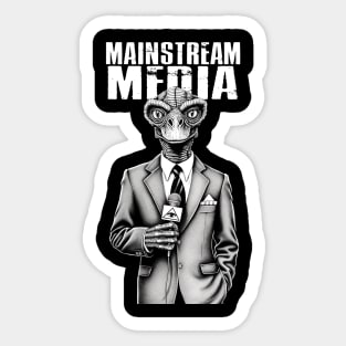 Mainstream Media Reptilian Lizard Propaganda Sticker